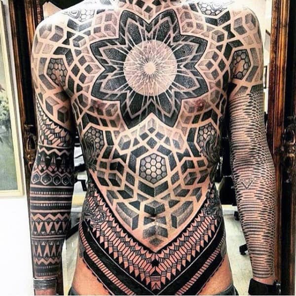 tribal tattoos on stomach men
