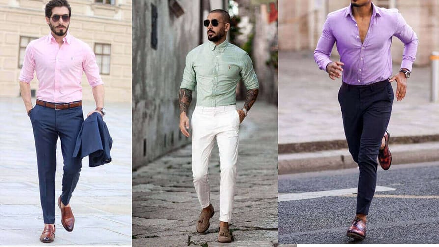 Pastel Shirts with Dark Pants-5