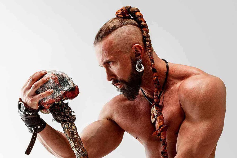 viking braids male long hair