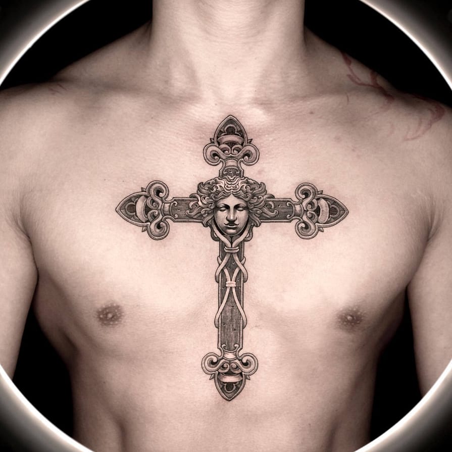 The Latest Trendy Collarbone Tattoos for Men 2024 6 Cultural Tributes and Symbolism-1