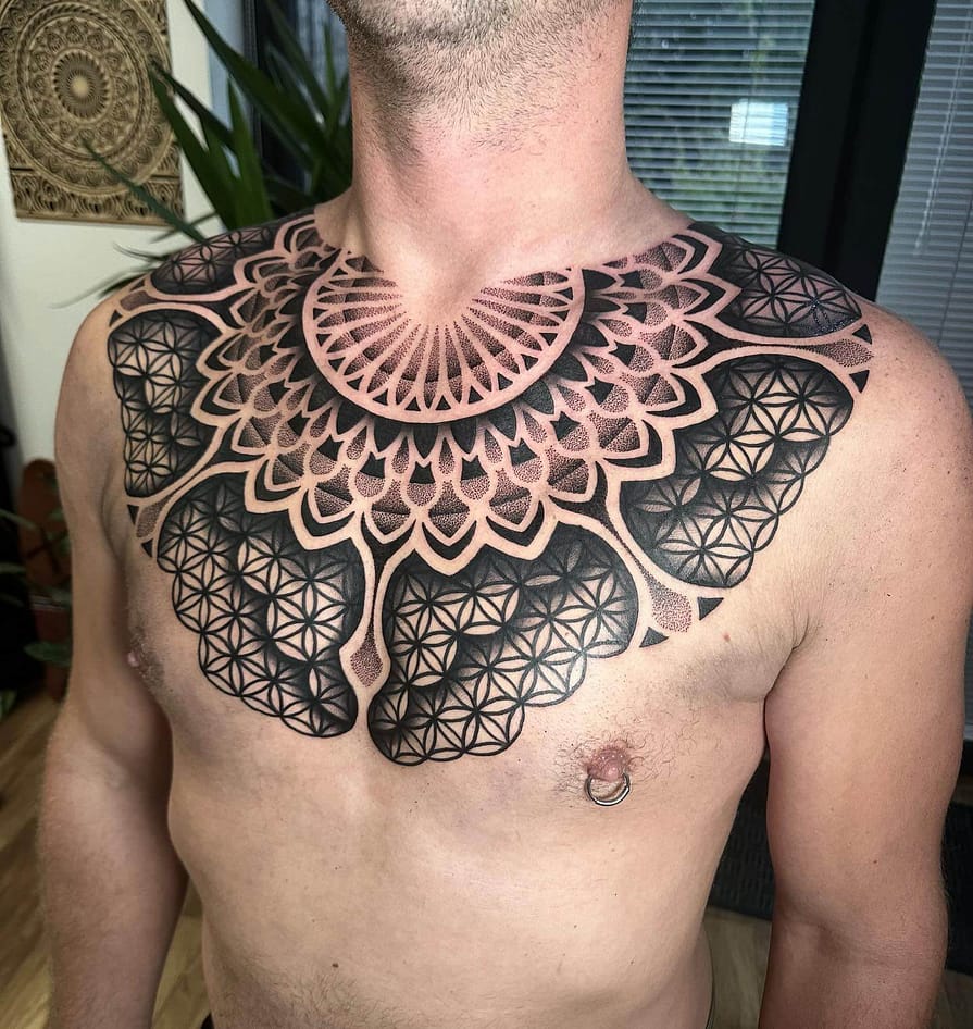 collarbone tattoo men